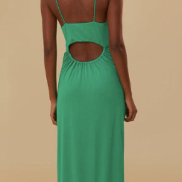 Farm Rio Green Cut Out Sleeveless Midi Dress - Picture 4 of 6